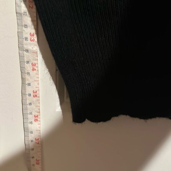 Pure Sugar Black V-neck Acrylic Wool Ribbed Trim Bodycon Sweater Dress Ladies XS - Picture 8 of 8